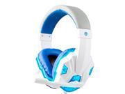 USA STOCK 3.5mm Cool Surround Stereo Gaming Headset Headband Headphone with Mic for PC white