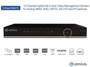 Camius Home Security Surveillance Systems 12 Channel 2K TriVault184TP ATC Combo DVR NVR 8 Indoor Dome Full HD 3MP IP Network Cameras 2TB HDD Supports AHD