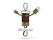 Omars Lightning Cable with Keychain 2 in 1 Waterproof Camouflage Canvas Lightning to USB Cable [Apple MFi Certified] 0.58ft Handbag Pendant for iPhone 7 7 Pl