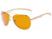 Sunglass Warehouse Spearhead 5050 Gold Frame with Yellow Lenses Unisex Aviator Sunglasses