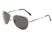Sunglass Warehouse Expedition 1585 Silver Frame with Grey Lenses Unisex Aviator Sunglasses