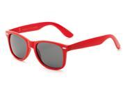 Sunglass Warehouse Tropic 1918 Red Frame with Smoke Lenses Unisex Retro Square Sunglasses