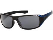 Sunglass Warehouse Owen 1442 Black Blue Frame with Grey Lenses Unisex Square Sunglasses