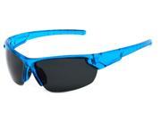 Sunglass Warehouse Shanghai 7060 Blue Frame with Smoke Lenses Unisex Sport Wrap Around Sunglasses