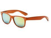 Sunglass Warehouse Mirage 1645 Orange Frame with Yellow Mirrored Lenses Unisex Retro Square Sunglasses