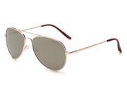 Sunglass Warehouse Desert 325 Gold Frame with Amber Mirrored Lenses Unisex Aviator Sunglasses