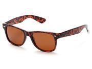 Sunglass Warehouse Pacific 3009 Tortoise Frame with Amber Lenses Unisex Retro Square Sunglasses