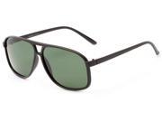 Sunglass Warehouse Fraser 9562 Matte Black Frame with Green Lenses Unisex Aviator Sunglasses