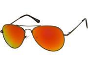 Sunglass Warehouse Miami 1285 Grey Frame with Red Org Mirrored Lenses Unisex Aviator Sunglasses