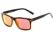 Sunglass Warehouse Stokes 1819 Smoke Lenses with Orange Mirror Finish Unisex Retro Square Sunglasses