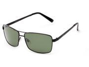 Sunglass Warehouse Commander 2168 Black Frame with Green Lenses Mens Aviator Sunglasses