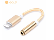 For Apple iPhone7 iPhone 7 Plus Headphone Jack Adapter Lighting to 3.5mm Female Nylon AUX Cable Earphone Converter Accessories