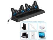 Buyitin PS4 Vertical Stand Cooling Fan Dual Charging Station for Playstation 4 DualShock 4 Controllers with Dual USB HUB Charger Ports Dual Use with Cooling