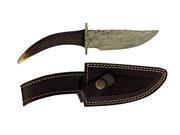 Buster Hunting Knife Damascus Steel Blade Stag Handle
