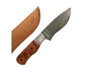 Jersey Blues Hunting Knife Damascus Steel Blade Wood Handle