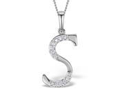 Trillion Designs 0.05 ct S925 White Silver and Yellow Gold 1 20 ct Ideal Cut Round Genuine Natural Real Diamond Initial S Symbol Pendant Necklace H I I2