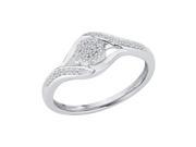 Trillion Designs 0.11 ct S925 Sterling Silver 1 10 ct Ideal Cut Round Genuine Natural Real Diamond Cluster Engagement Ring H I I2