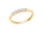 Trillion Designs 0.16 ct 10K Yellow Gold 1 4 ct Ideal Cut Round Genuine Natural Real Diamond Cluster Engagement Ring H I I2