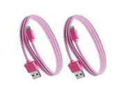 Purtech Apple MFI Certified Lightning Cable 3.3 Feet Pink White Tough Braided Extra Strong Jacket Sync Charge Apple iPhone 6 6s 6 Plus 6s Plus