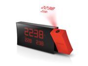 PRYSMA Atomic Projection Clock with Indoor Outdoor Temperature red