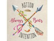6 Pack Aluminum Action Always Beats Intention Quote Motivational Square Sign