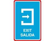 Exit Salida Spanish Print Arrow Through Building Large 12 x 18 Picture Business Office Window Safety Sign