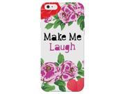 Motivational Make Me Laugh Quote Floral Watercolor Flowers Phone Case Clear For Apple iPhone 4 Case