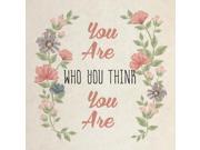 4 Pack You Are Who You Think You Are Quote Watercolor Paint Floral Flower Design Inspirational Motivational Signs Co