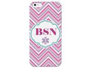 BSN Bachelor of Science in Nursing Print Striped Pink Gray White Phone Case for the Apple Iphone SE Medical Pattern
