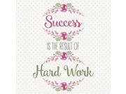 4 Pack Success Is The Result Of Hard Work Quote Polka Dot Floral Design Motivational Square Sign