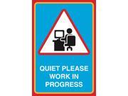 Quiet Please Work In Progress Print Picture Large 12 x 18 Notice School Office Business Sign