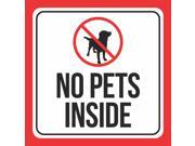 6 Pack No Pets Inside Print Dog Picture Black White Red Public Notice Shop Retail Restaurant Office Business Signs C