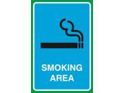 Smoking Area Print Lit Cigarette Picture Public Area Notice School Office Business Sign Aluminum Metal