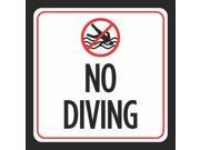 4 Pack No Diving Print Picture Red White Black Notice Swim Swimming Pool Safety Notice Outdoor Signs Commercial Plas