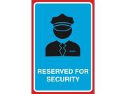 Reserved For Security Print Guard Officer Police Picture Large 12 x 18 Parking Lot Office Business Sign Aluminum Metal