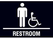 Men Restroom Handicap Accessible Black Sign Large 12 x 18 Mens Bathroom Wheelchair Signs