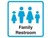 4 Pack Family Restroom Print Blue Picture Bathroom Picture Office Business Signs Commercial Plastic 12x12 Square Sig