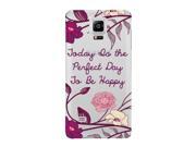 Motivational Today Is The Perfect Day To Be Happy Quote Floral Watercolor Flowers Phone Case Clear For Samsung Note
