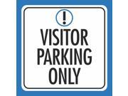 6 Pack Visitor Parking Only Print Blue White Black Notice Road Street Car Lot Business Signs Commercial Plastic 12x1