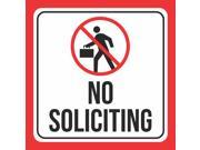 4 Pack Aluminum No Soliciting Print Walking Person Picture Red White Black Notice School Public Office Business Sign