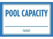 Pool Capacity Blue White Spa Swim Rules Swimming Horizontal Poster Outdoor Notice Sign Large 12 x 19