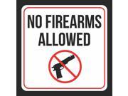 Aluminum No Firearms Allowed Gun Public Office Business Square 12x12 Sign