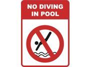 No Diving in Pool Sign Swimming Hot Tub For Shallow Water Plastic 4 Pack