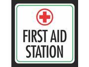 6 Pack First Aid Station Print Green White Black Notice Red Cross Picture Caution School Public Office Business Sign