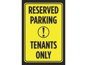 Reserved Parking Tenants Only Yellow Black Notice Print Car Lot Business Office Outdoor Poster Sign Large 12 x 18 Al