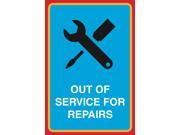 Out Of Service For Repairs Print Wrench Screwdriver Picture Large 12 x 18 Window Notice Mechanic Garage Shop Business