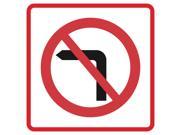 No Left Turn Picture Red Black White Road Street Signs Commercial Plastic 12x12 Square Sign