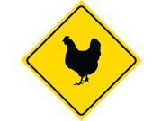 2 Pack Yellow Diamond Caution Chicken Crossing Signs Commercial Plastic 12x12 Square Sign