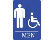 Mens Bathroom Handicap Accessible Blue Sign Aluminum Metal Single
