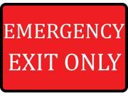 Red Emergency Exit Only Large 12 x 18 Business Signs Aluminum Metal 6 Pack
